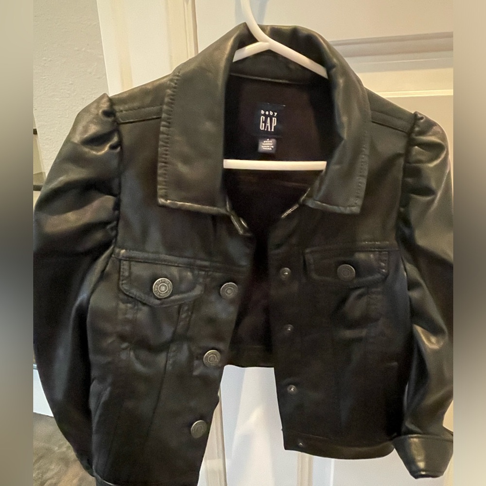 GAP Kids Black Leather Jacket